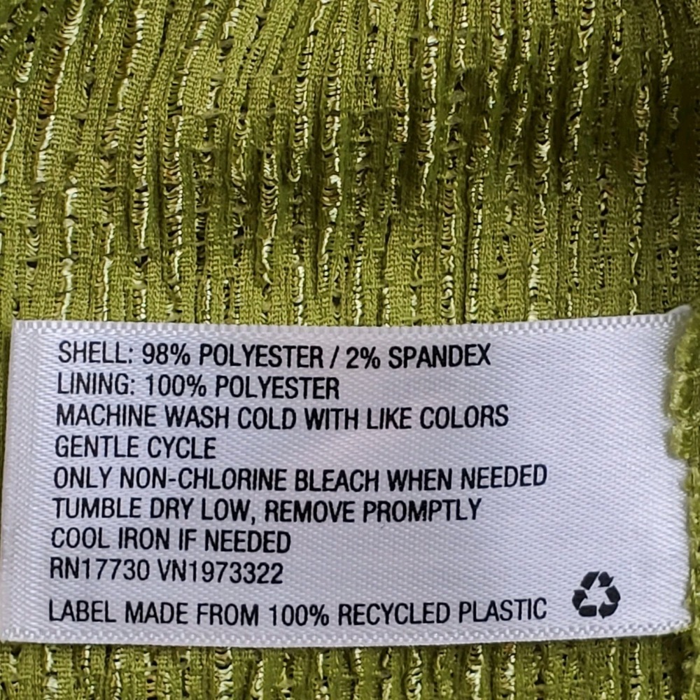 Wild Fable Mini Dress Green Crinkle Fabric Tiered Babydoll Size Med Adj Straps - Picture 8 of 9